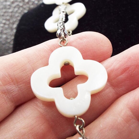 BRIGHTON MOP CLOSED/OPEN CLOVER QUADRAFOIL ALHAMBRA CRYSTALS 42" L. NECKLACE F - Picture 3 of 7